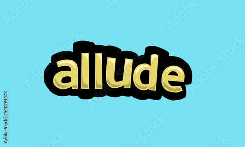 ALLUDE writing vector design on a blue background