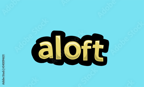 ALOFT writing vector design on a blue background
