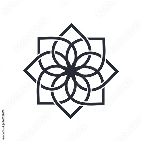 Logo Connected Geometric Leaf Shape