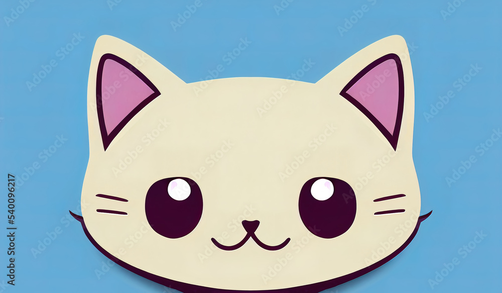 Fototapeta premium Cartoon cat character icon logo 3d illustrated 