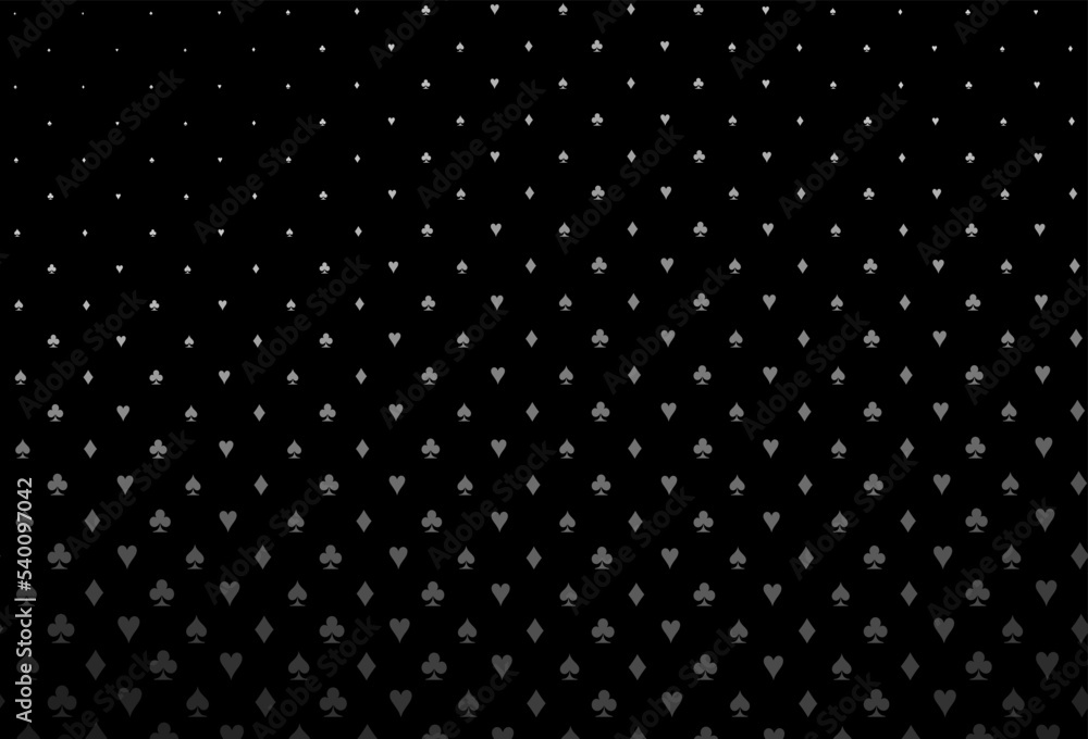 Dark silver, gray vector pattern with symbol of cards. Dark silver, gray vector pattern with symbol of cards.