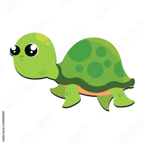 Isolated cute turtle character sketch icon Vector
