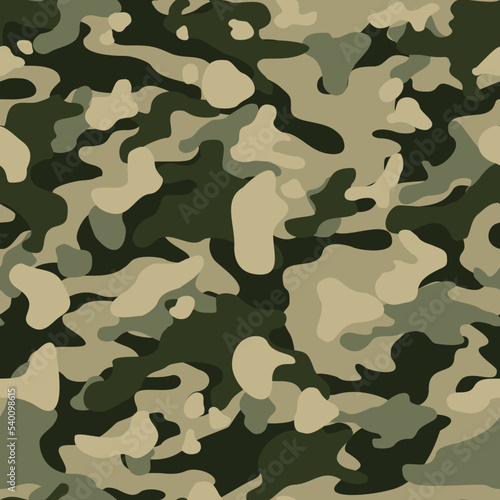 Seamless camouflage pattern. Military texture. Print on fabric and paper. Vector illustration