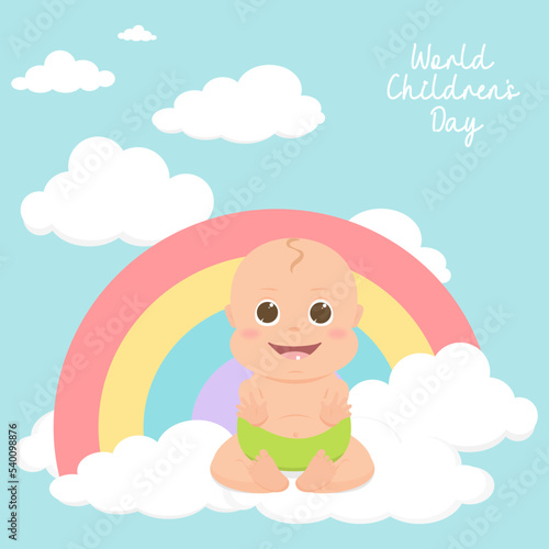 International Children's Day vector flat design with a smiling child