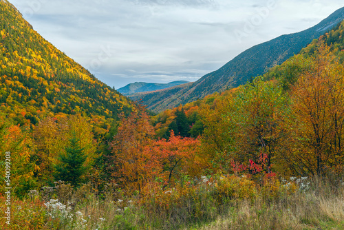 Crawford Notch State Park in autumn.New Hampshire.USA