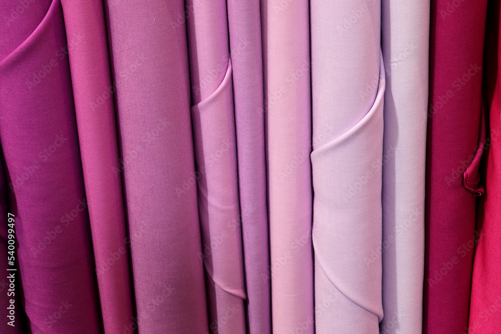 Obraz premium fabrics and cloth for sale in the haberdashery tailor shop for the creation of clothes