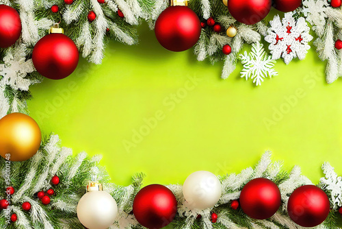 Christmas decor background with place for text, xmas greeting card