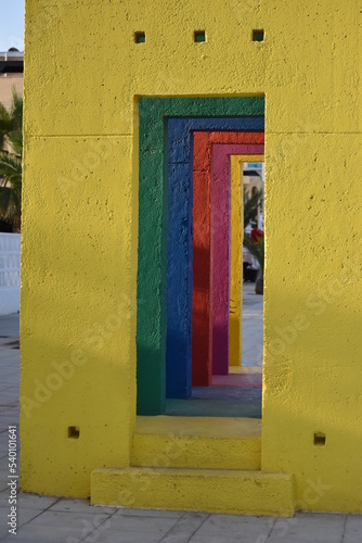 colorful houses in island
