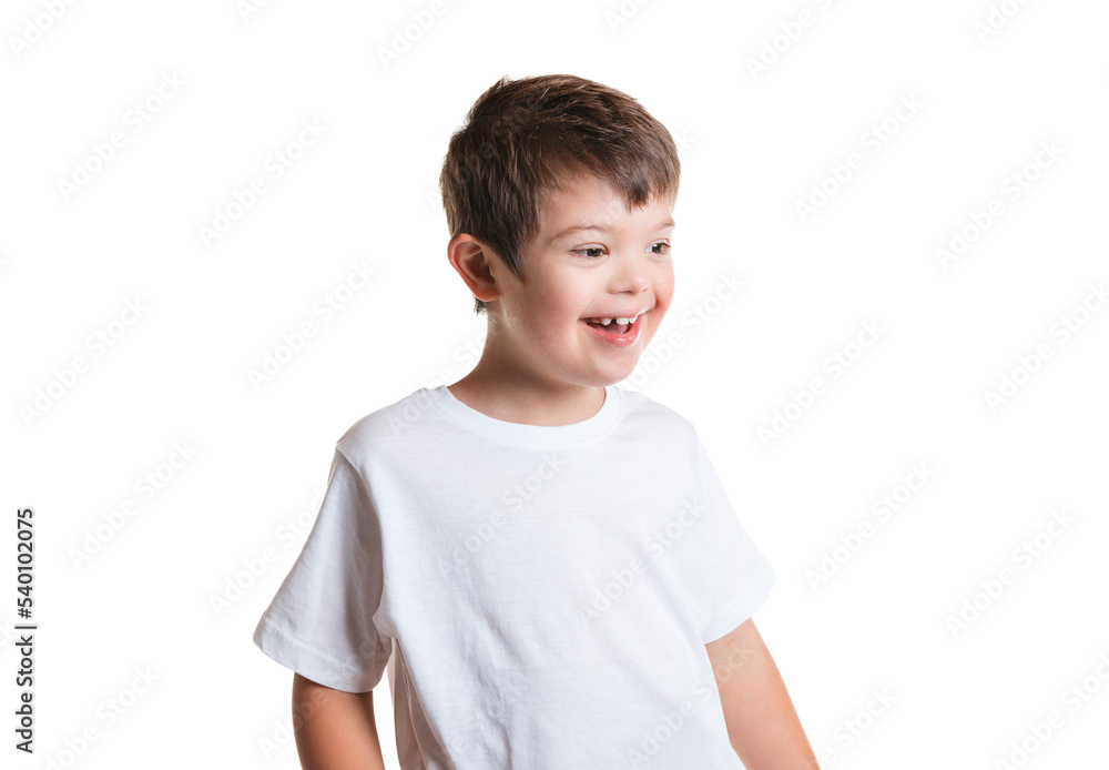 A child boy posing on studio white background A child boy posing on studio white background