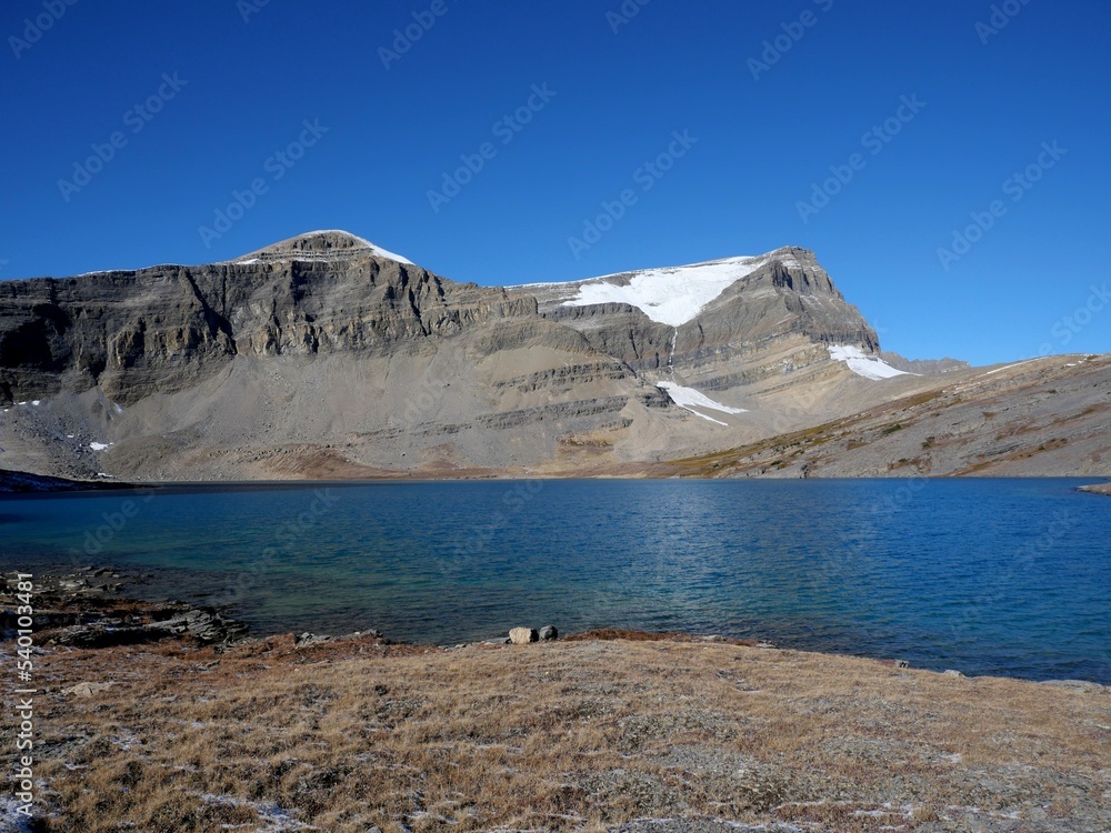 Caldron Lake with Mistaya Mountain in the background