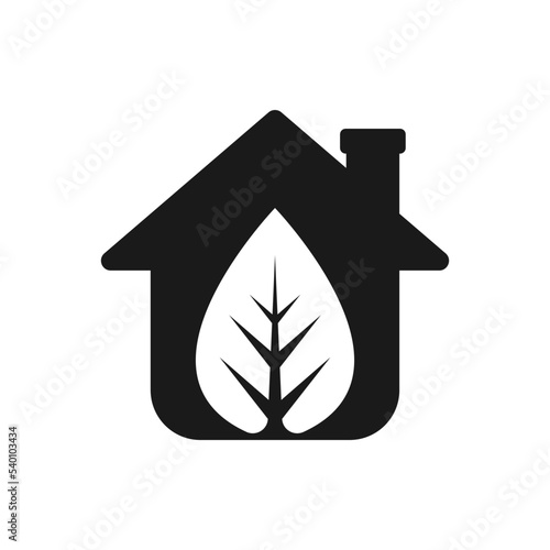 Green house flat icon isolated on white background. Vector illustration