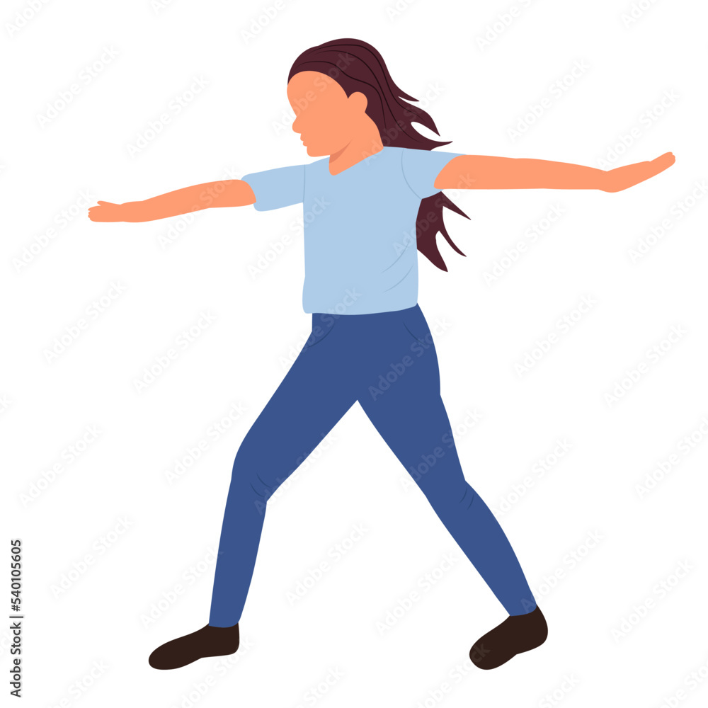 girl on white background isolated vector