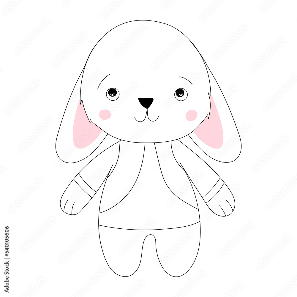 Fototapeta premium rabbit, hare sketch ,outline icon isolated vector