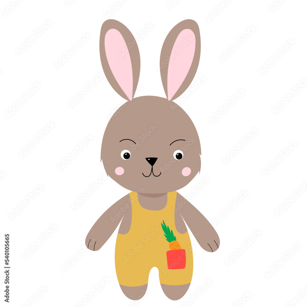 Fototapeta premium rabbit cartoon on white background, isolated