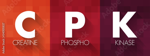 CPK Creatine Phosphokinase - enzyme expressed by various tissues and cell types, acronym text concept background