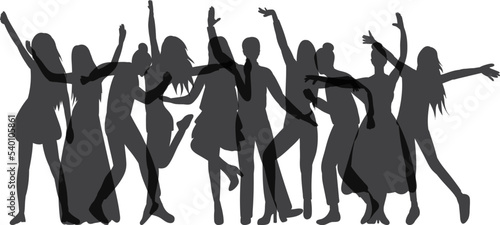 people dancing on white background isolated vector