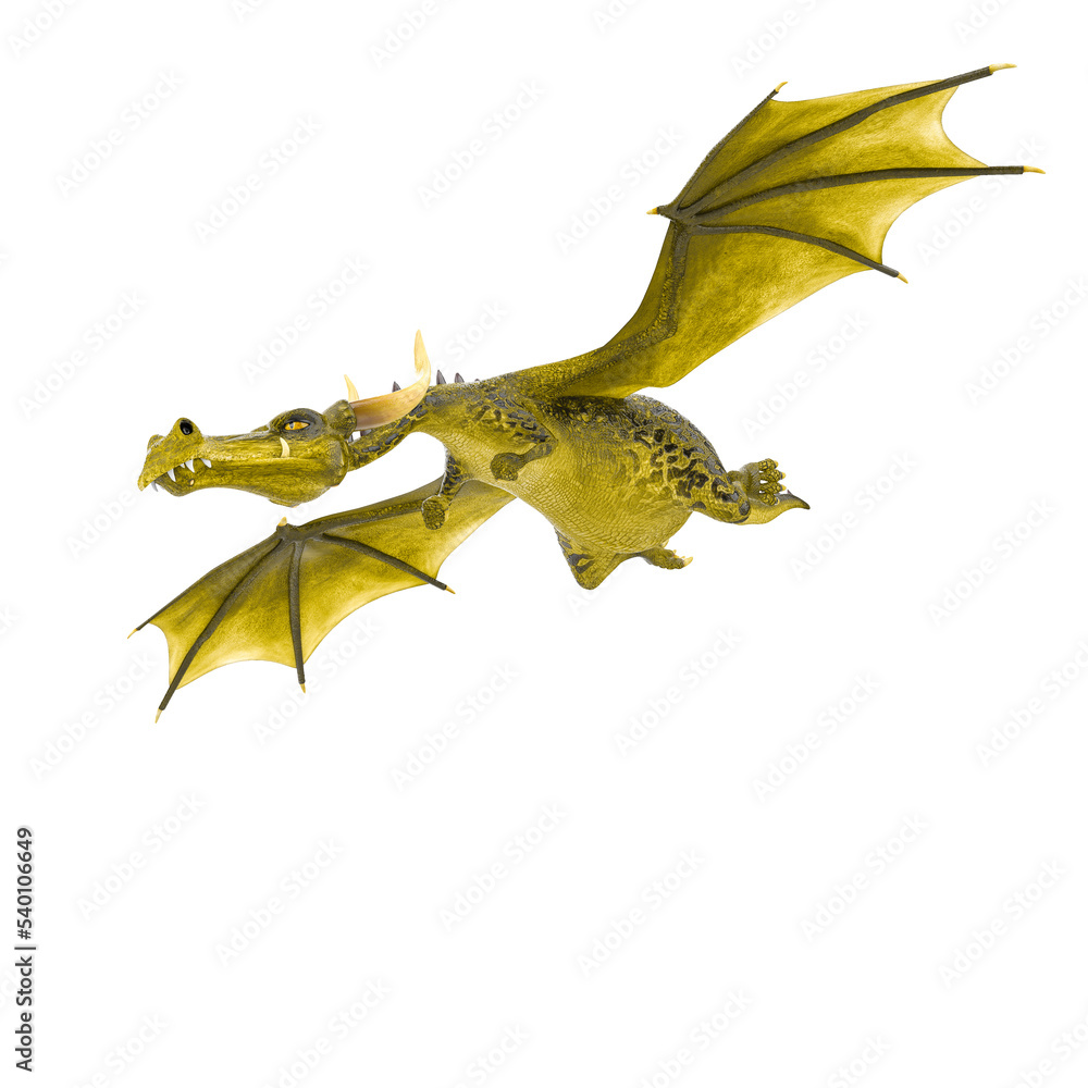 Fototapeta premium green dragon cartoon in a white background