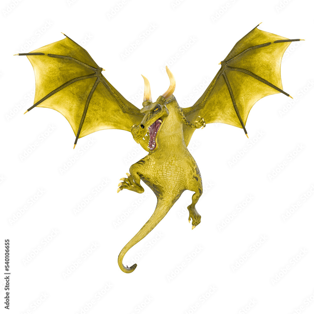 Fototapeta premium green dragon cartoon in a white background