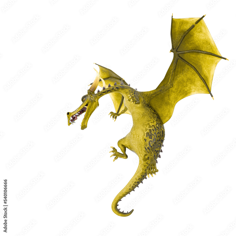 Fototapeta premium green dragon cartoon in a white background
