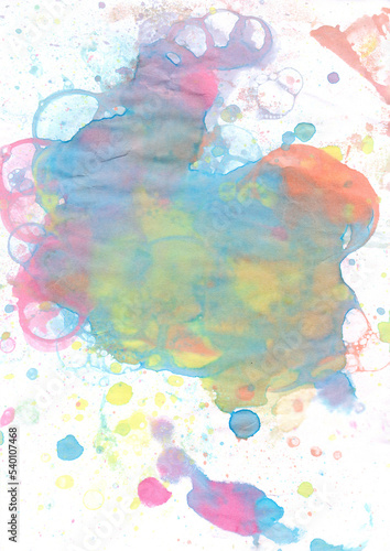 Watercolor colorfull abstract painting in bright color © Katerina