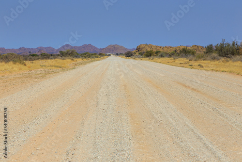 Namibian landscape along the gravel road. Rehoboth, Namibia. © Tomasz Wozniak