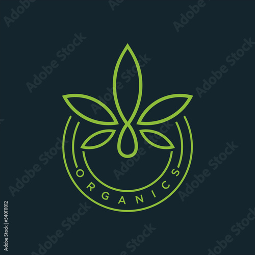 Creative Cannabis Leaf Vector Logo Icon Template for CBD Cannabidiol Cannabis Hemp Marijuana Medical Pharmaceutical Industry And Bussiness Company
