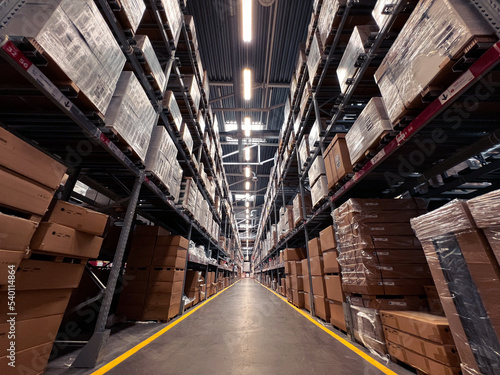 Obraz na plátně Interior of a modern warehouse storage