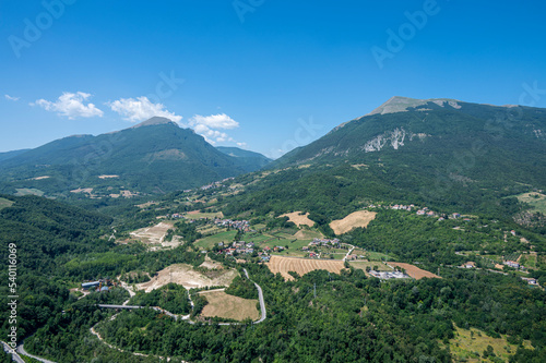 Extra wide panorama of the Twin Mountains and the Abruzzo hills © Alessio