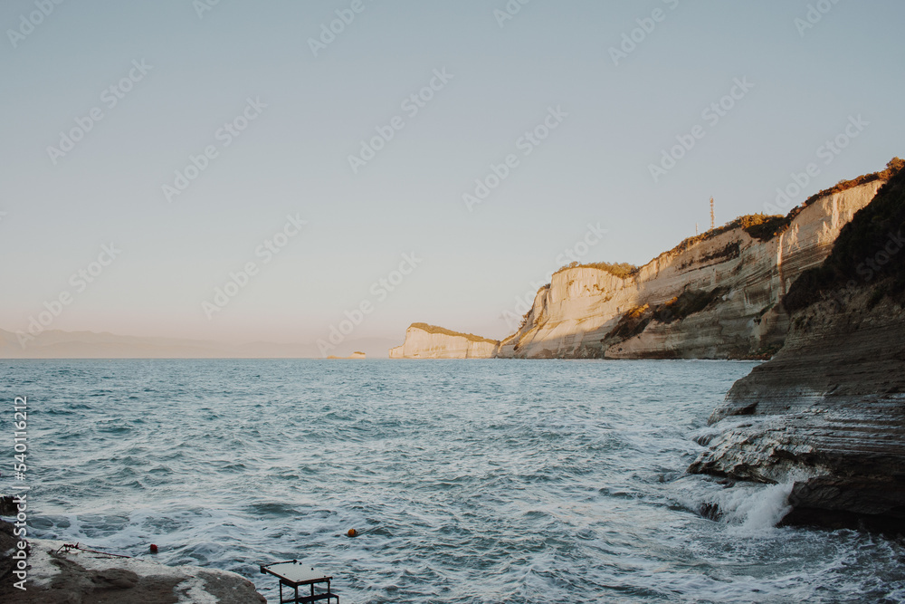 Beautiful view of Cape Drastis in the island of Corfu in Greece