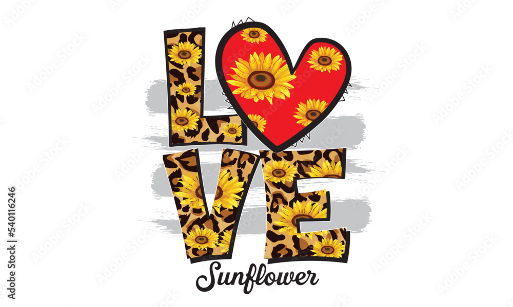 Obraz premium Love Sunflower Sublimation Design