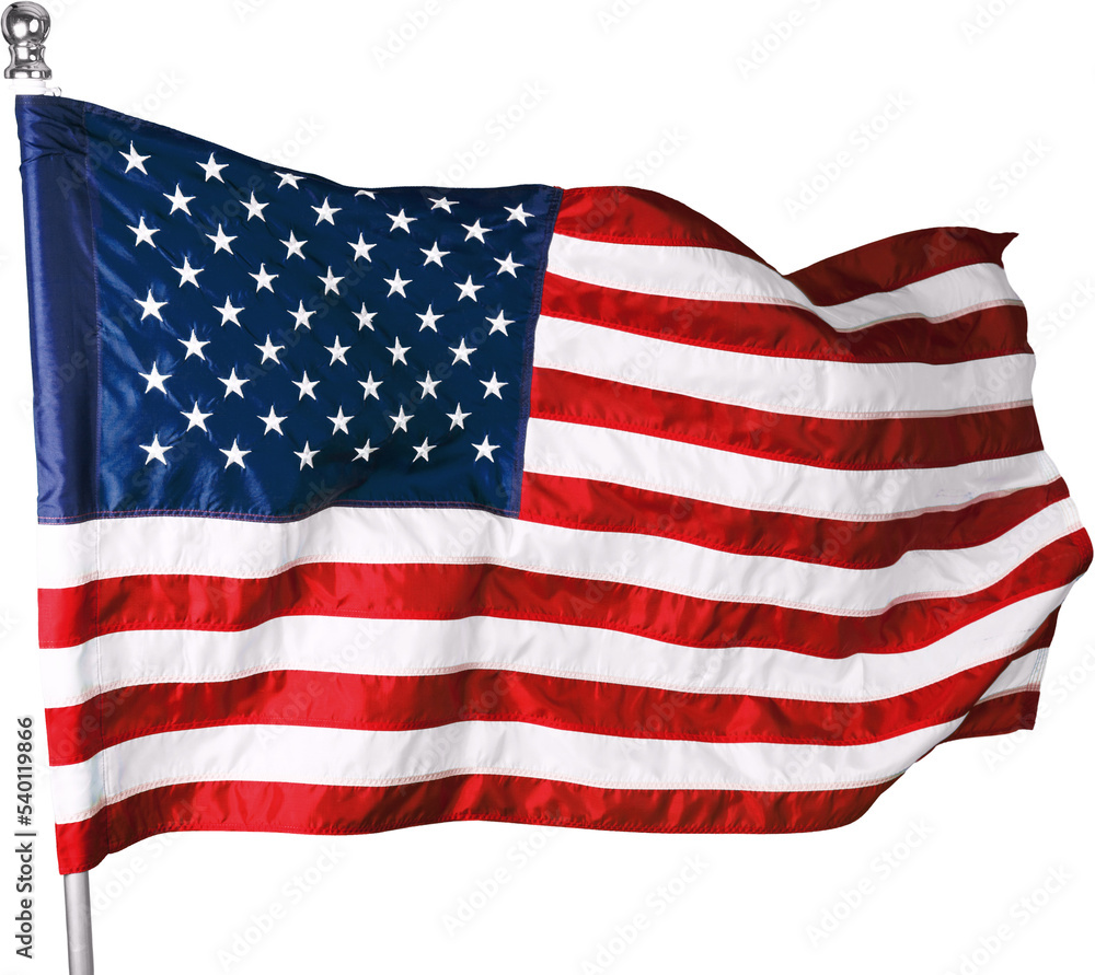 Fototapeta premium American Flag, Isolated on Transparent Background