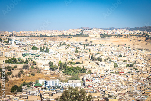 maze of streets  panorama over medina of fez  fes  morocco  north africa