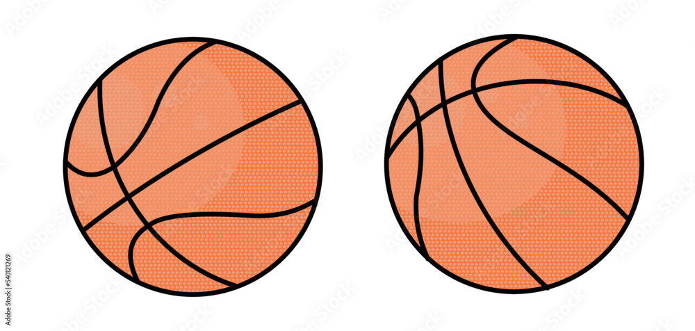 Basketball ball - illustration set