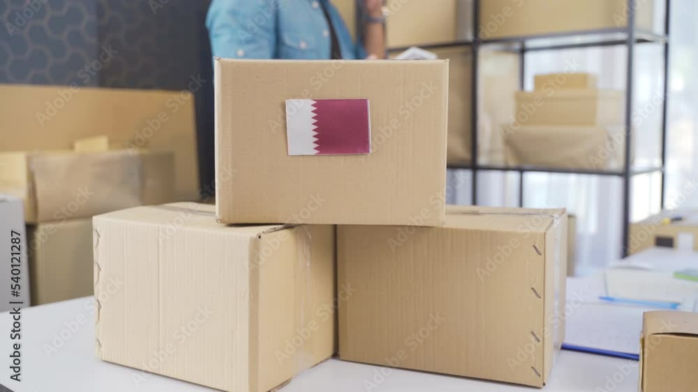 Qatar Flag in Logistics Cargo package.
Cargo package with flag of Qatar.
Qatar Flag in Logistics Cargo package.
Cargo package with flag of Qatar.