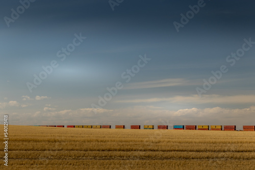 Rolling stock across the prairies Kathryn Alberta Canada