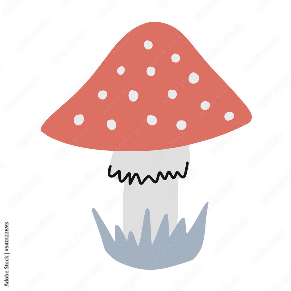 Mushroom amanita. Hand drawn simple vector illustration Mushroom amanita. Hand drawn simple vector illustration