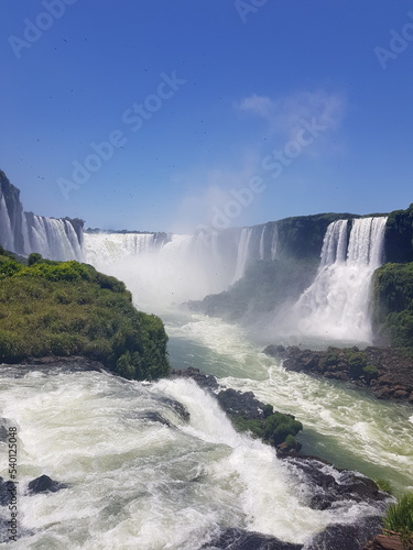 Waterfalls of Igua  u Iguassu Iguacu Cascade
