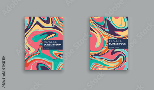Abstract painting art cover with multicolor mixed. Marbling Texture. Corporate annual report Leaflet Brochure Flyer template design.