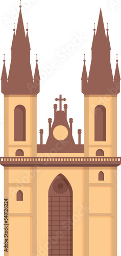 Catholic church icon cartoon vector. Travel country. Tourism flag