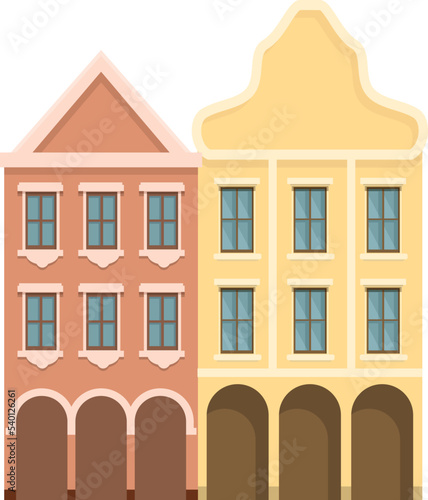 City building icon cartoon vector. Republic landmark. Map country