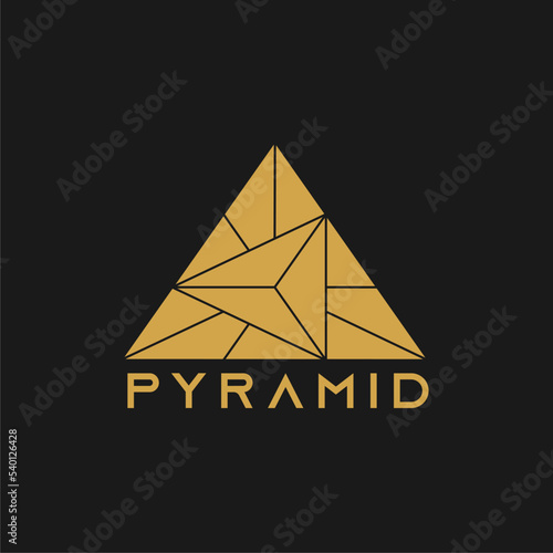 Abstract triangle pyramid logo. Geometric logotype