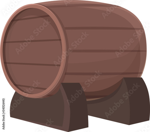 Wood barrel icon cartoon vector. Travel republic. Tourism culture