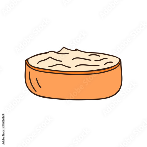 Yoghurt colorful doodle illustration in vector. Yoghurt colorful icon in vector. Diary product illustration 