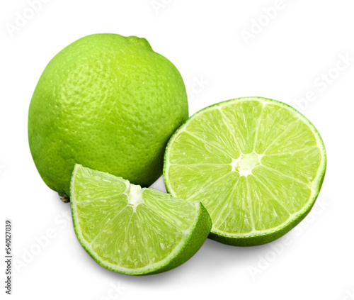 Citrus lime fruit isolated on white background cutout