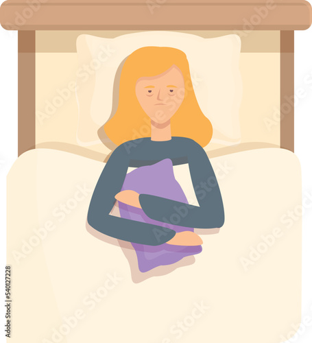 Tired stress icon cartoon vector. Woman sleep. Person awake