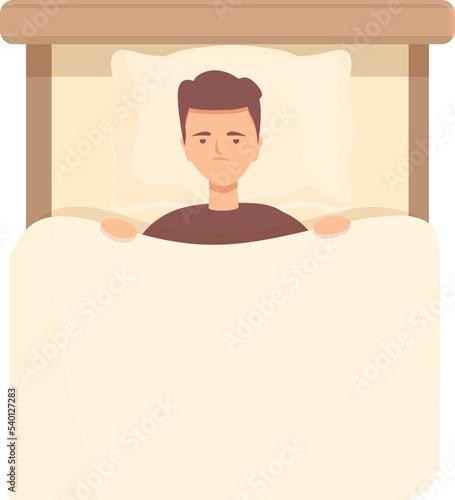 Good insomnia icon cartoon vector. Sleep night. Girl tired