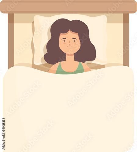 Young no sleep icon cartoon vector. Bed disorder. Health night