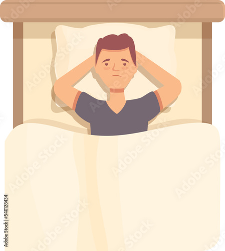 Insomnia icon cartoon vector. Woman sleep. Strees tired