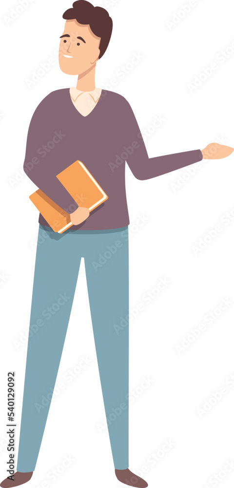Lecture lesson icon cartoon vector. Male teacher. Man student Lecture lesson icon cartoon vector. Male teacher. Man student