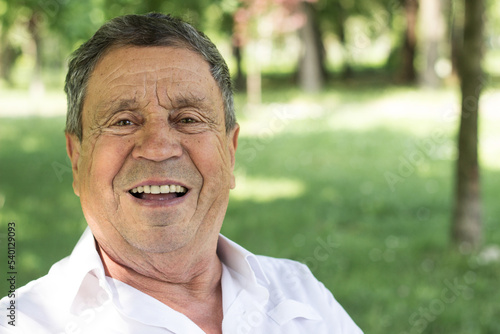 Senior man while resting at the park
